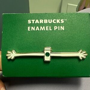 Starbucks Gold & White Coffee Sleeve Arms Enamel Pin